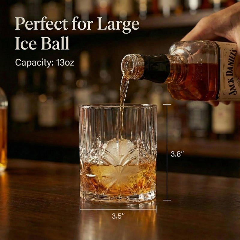 BELLAFORTE Tritan Plastic Whiskey Glasses Set of 4, 13oz Unbreakable Wine Glasses, Shatterproof Crystal Cut Drinking Glasses for Old Fashioned, Cocktails - BPA Free - Dishwasher Safe - Clear - Image 4